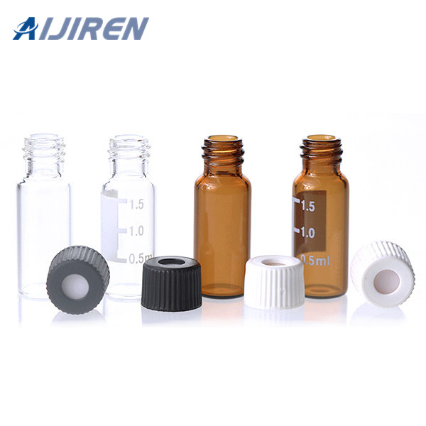 Amberkleurige glazen schroefflacon van 1,5 ml ND9