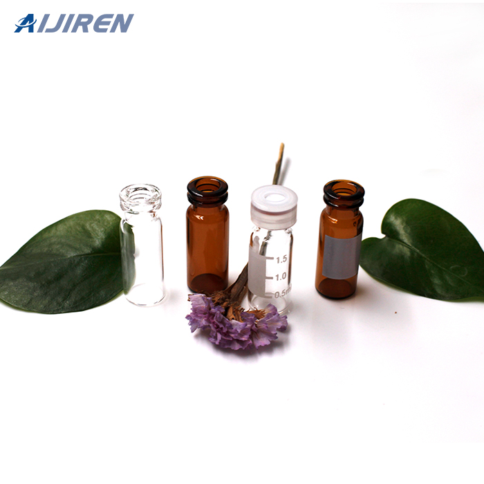 Amberkleurige glazen schroefflacon van 1,5 ml ND9