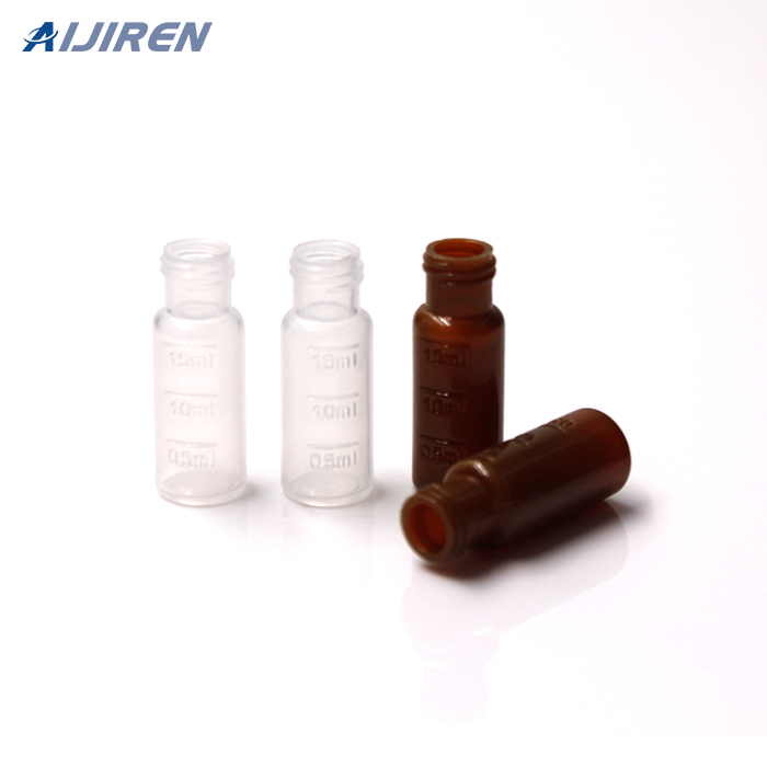 Amberkleurige glazen schroefflacon van 1,5 ml ND9