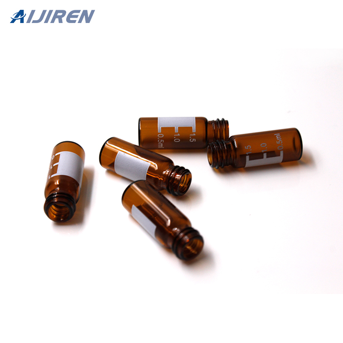 Amberkleurige glazen schroefflacon van 1,5 ml ND9