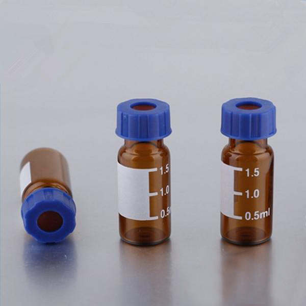 9mm Screw Amber Glass Autosampler Vial with Blue Screw Cap ND9