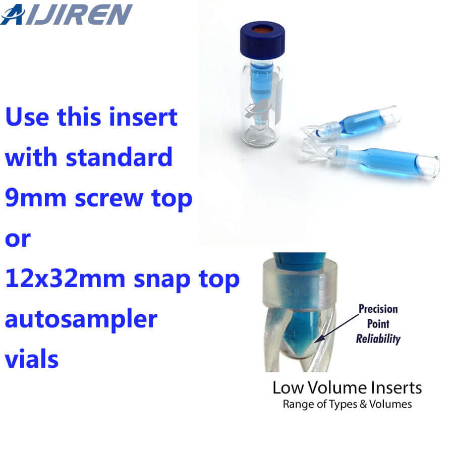 Vial con espacio de cabeza de 20 ml9-425 Tapa con rosca Viales de vidrio de borosilicato de 300 uL Microvial HPLC inserto integrado con etiqueta