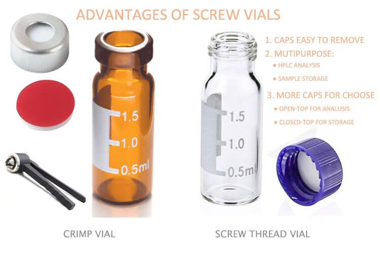 20ml headspace vial11mm Crimp Top 2ml Autosampler Vial