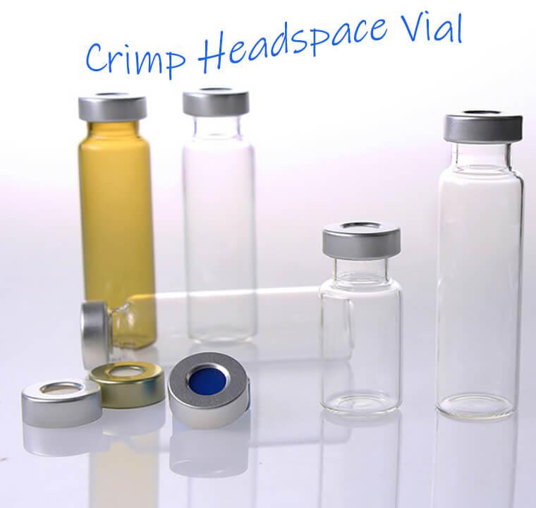 Frasco de headspace de 20ml6-20mL Frascos de headspace crimpados de 20mm