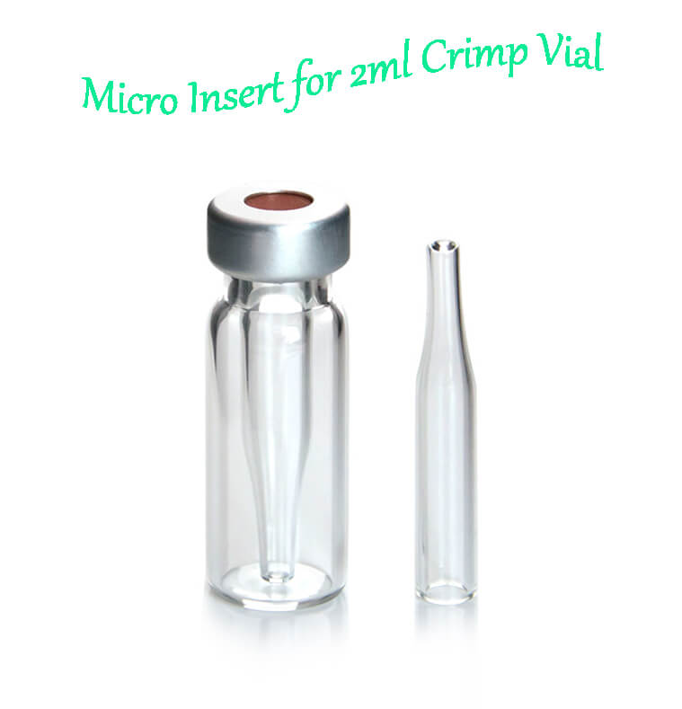 Vial con espacio de cabeza de 20 ml Micro inserto de 250 ul, fondo plano para 8-425 viales