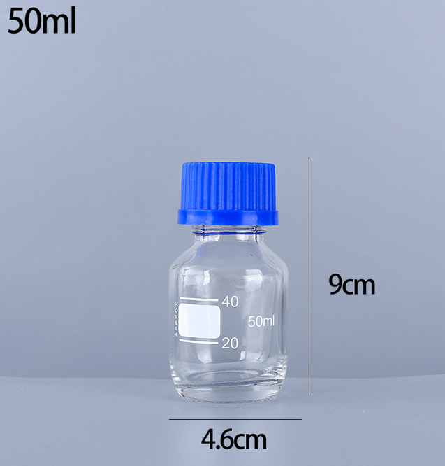 GL45 50ml Clear Reagent Bottle for Laboratory