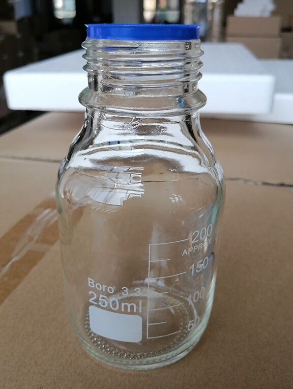Flacon d'espace libre de 20 ml, petite bouteille de réactif de laboratoire en verre buccal, usine en prix de gros