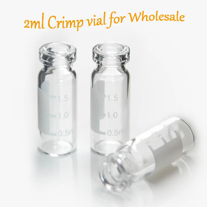 Frasco de cromatografia de 20 ml com headspace de 2 ml Frasco de cromatografia de topo crimpado com área de etiqueta