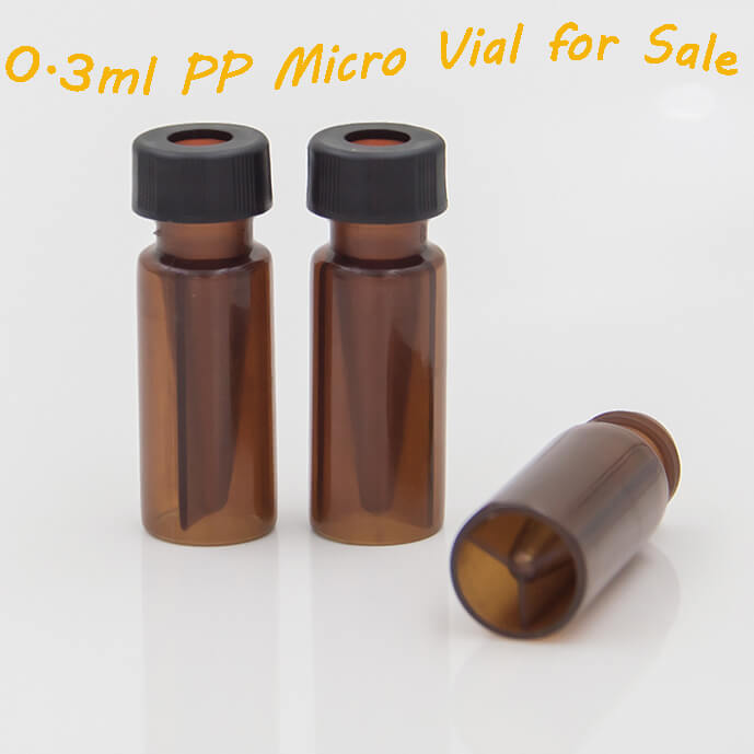 20 ml headspace-flacon 0,3 ml Micro Amber PP Snap-flesjes