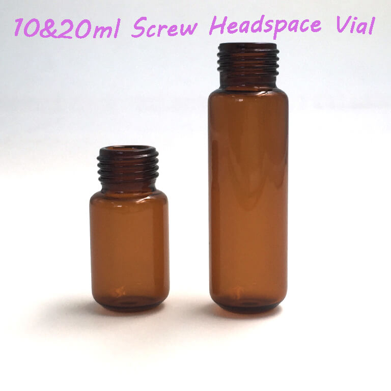 Headspace-flacon van 20 ml10 ml injectieflacons met schroef- of krimpkop, amber\/heldere klasse