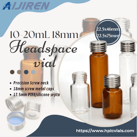 Frasco de headspace de 20ml Frascos de headspace com tampa de rosca de 10ml-20ml da Aijiren