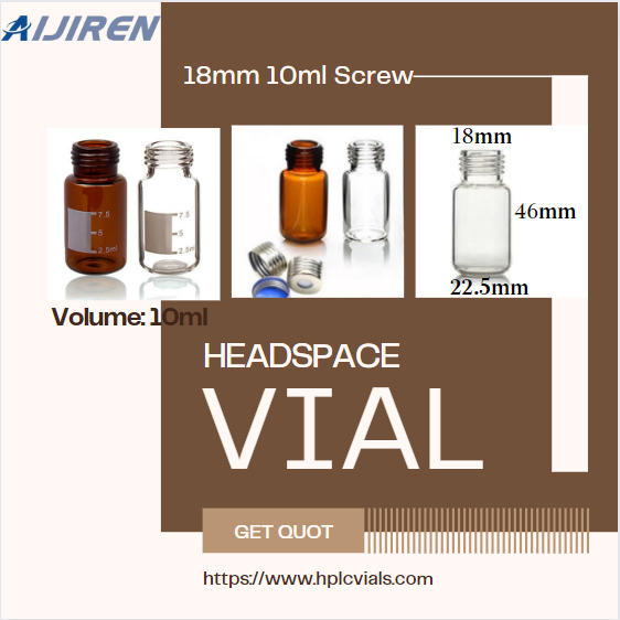 frasco de headspace de 20ml20mL frasco de headspace com rosca de 18mm ND18