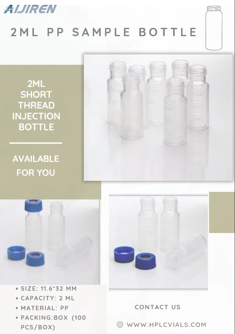 2ml PP clear short thread sample bottle with tape scale