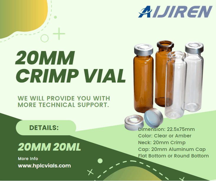 Crimp Headspace Vial, 20mm 20ml vial