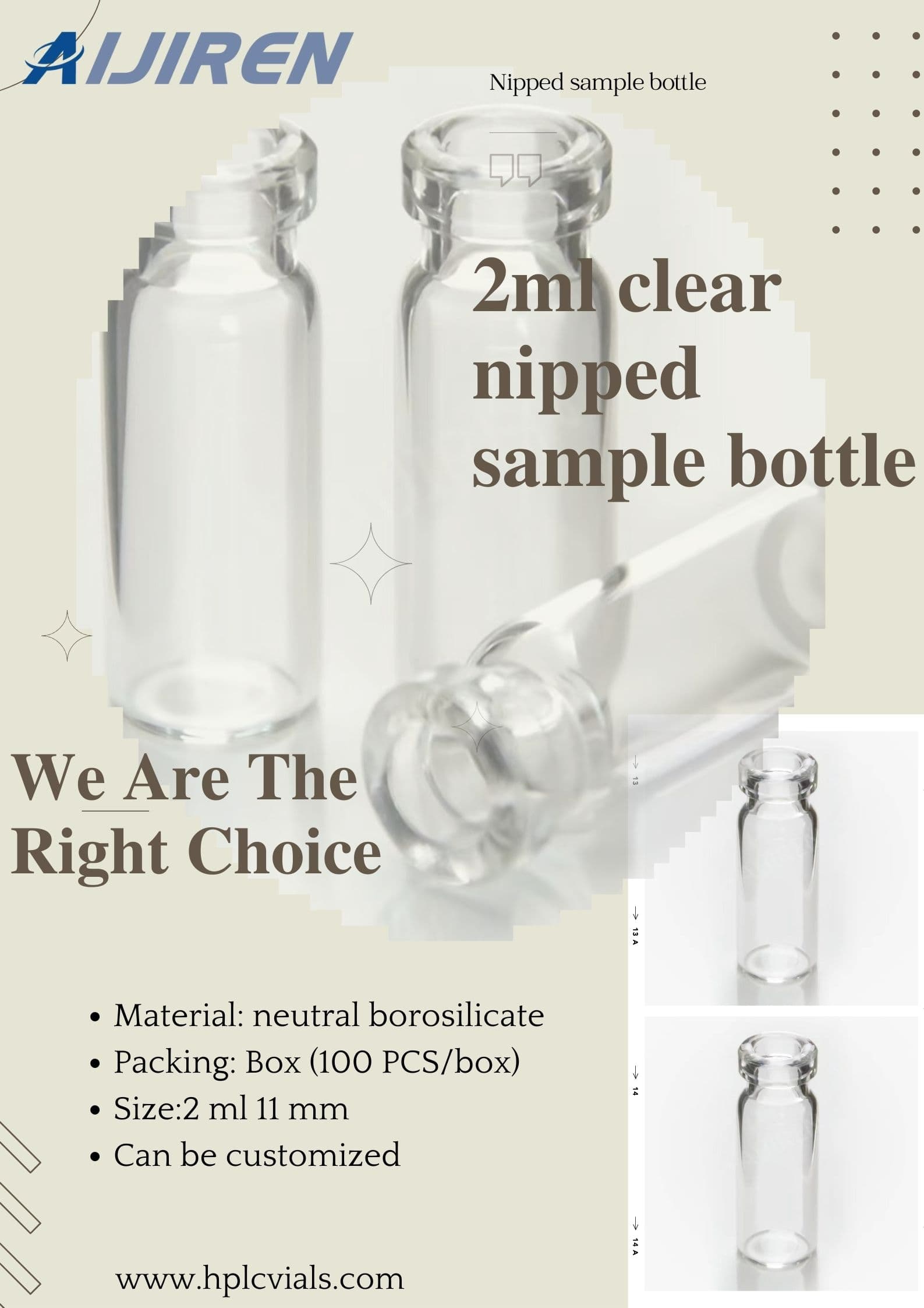 20ml headspace vial2 ml transparent borosilicate hydrochloric glass clamp sample