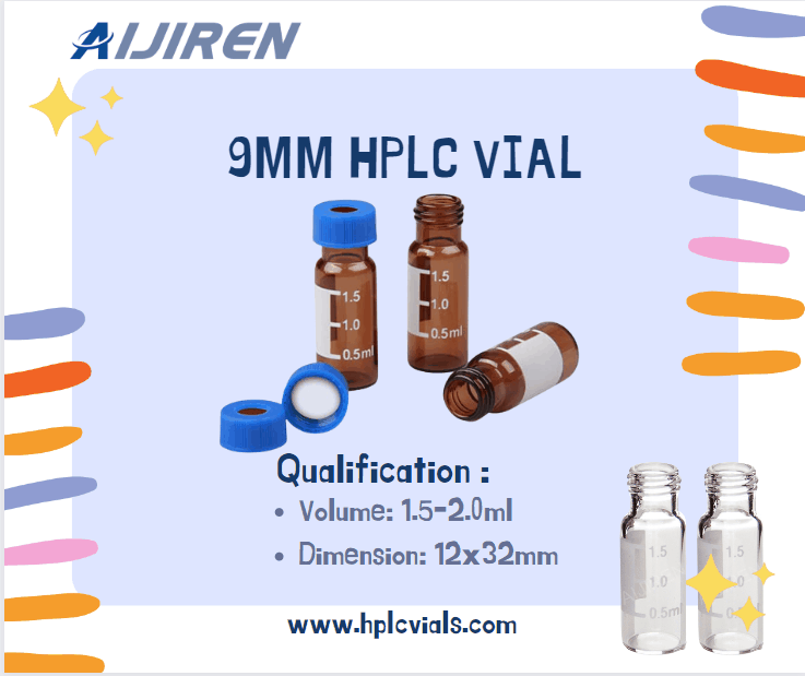 9mm 2ml Short Tread HPLC  Vial for Lab