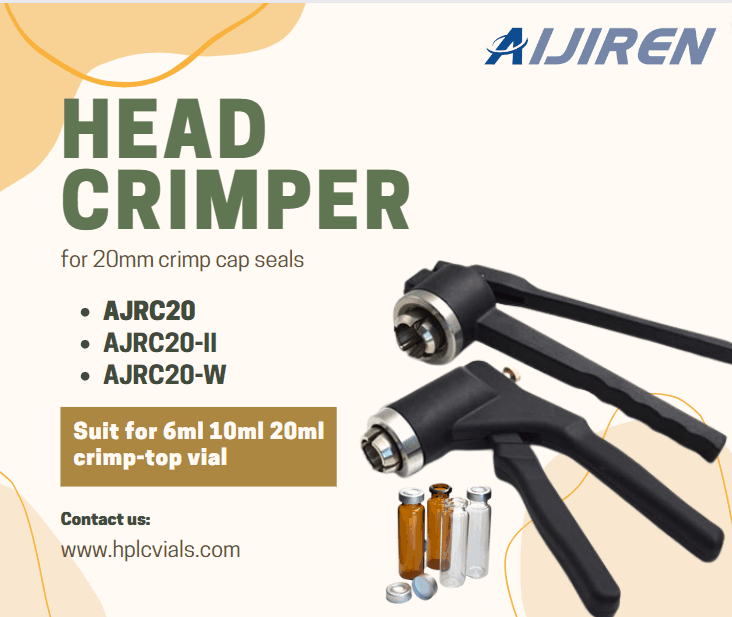 Frasco de headspace de 20mlHand Crimper para tampas de crimpagem de 11mm para fabricante