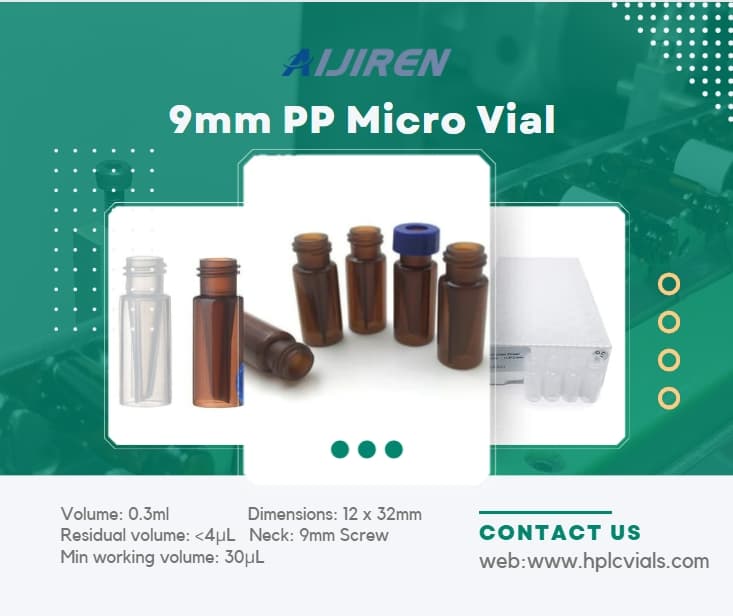 Vial con espacio de cabeza de 20 ml Vial para muestreador automático de tornillo de 9 mm y 2 ml para HPLC