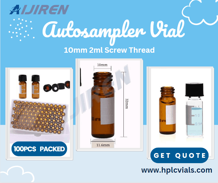 Vial con espacio de cabeza de 20 ml Vial con cuello de rosca 10-425 de 1,5 ml ND10