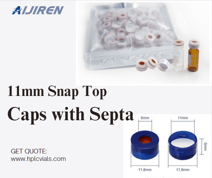20ml headspace vial11-425 Snap Cap Preassembled  PTFE / Silicone Snap Open Cap with Hole Microlab Scentific