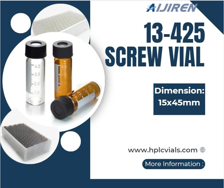 2ml autosampler vial4ml 13-425 Screw Vials  Borosilicate Glass for Lab Use