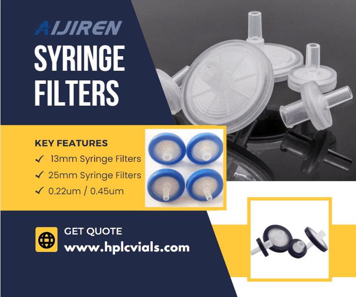 13mm 25mm PTFE PES PVDF MCE Nylon CA Syringe Filters