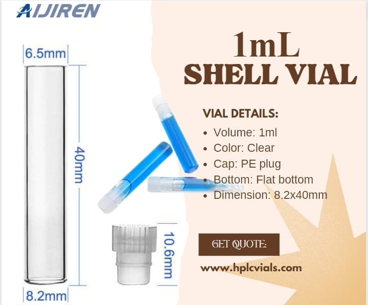 Vial con espacio de cabeza de 20 ml Viales con carcasa de 1 mm 0,3 microviales y viales de encapsulado con rosca integrada