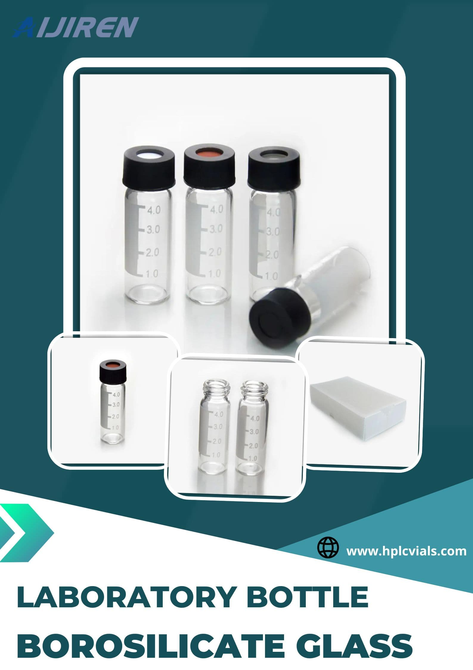 Vial con espacio de cabeza de 20 ml Viales con tapa encapsulada de 11 mm para HPLC