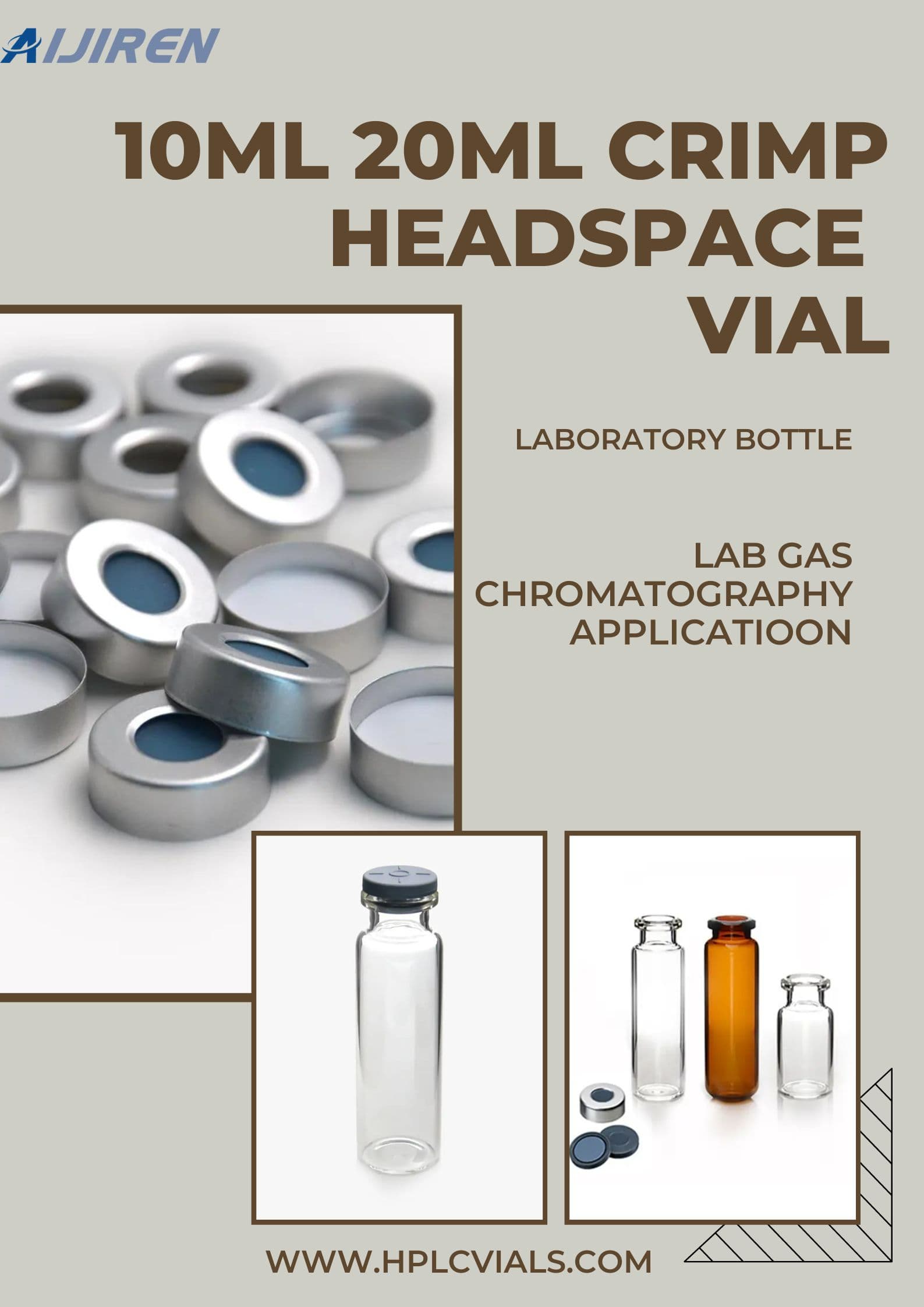 Flacon headspace 20 ml Septa en silicone 11 mm