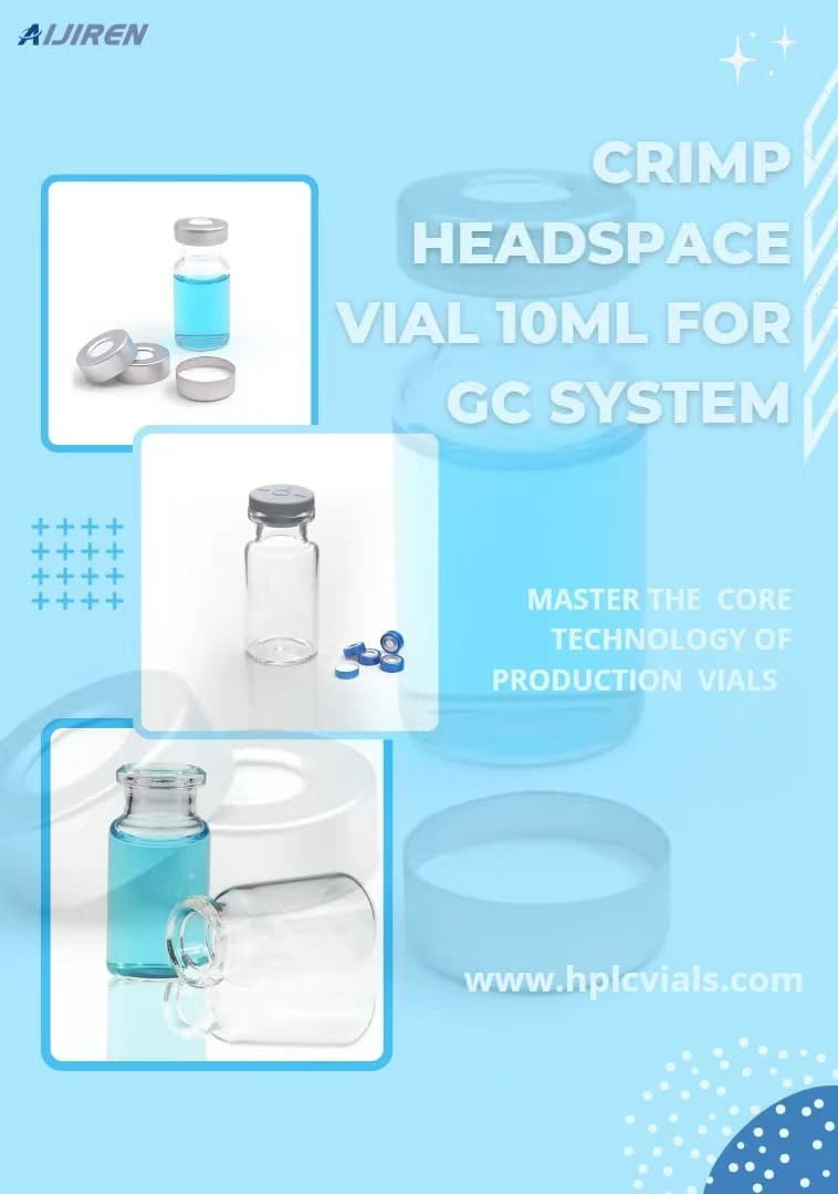 frasco de headspace de 20ml20mm tampas de alumínio com septos para crimpagem