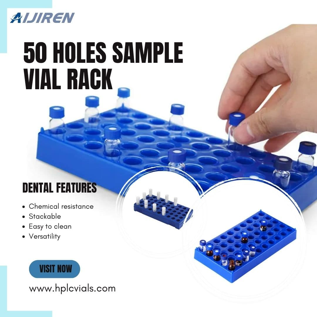 50 holes Sample Polypropylene autoclavable vial rack