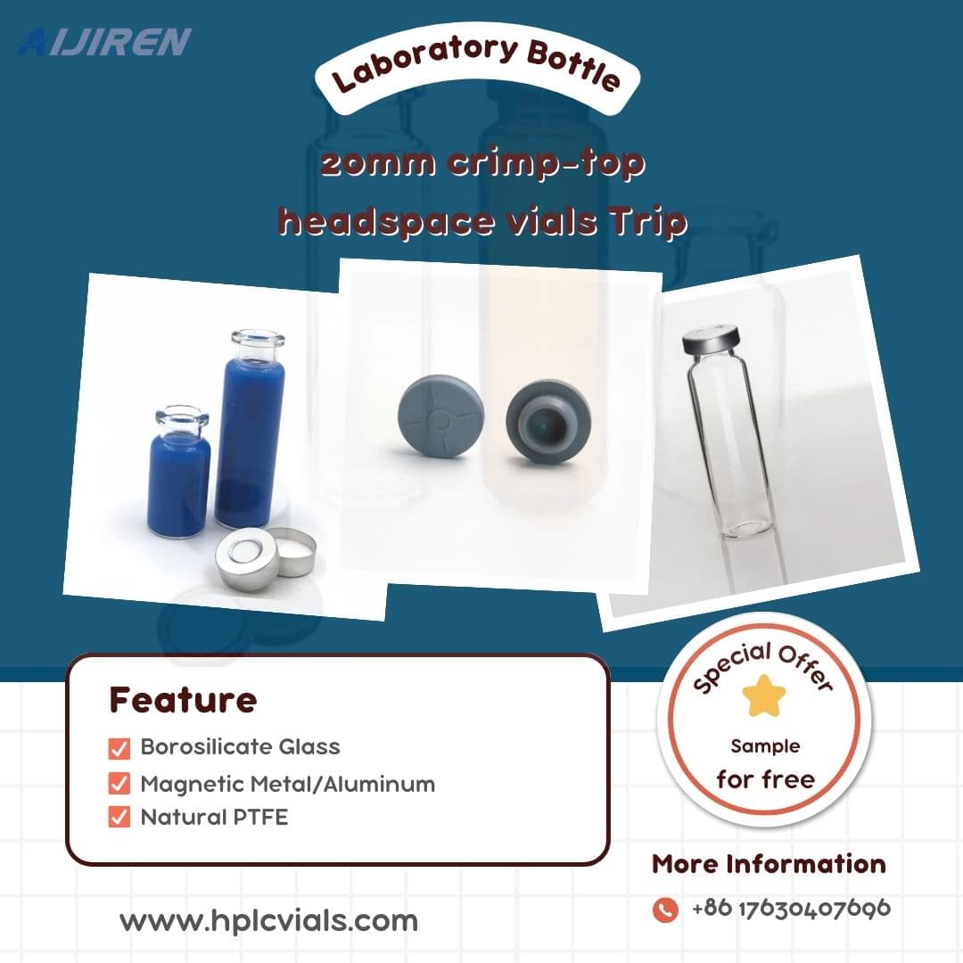 20mm crimp-top headspace Borosilicate Glass vials for Gas for Lab Gas chromatography analysis