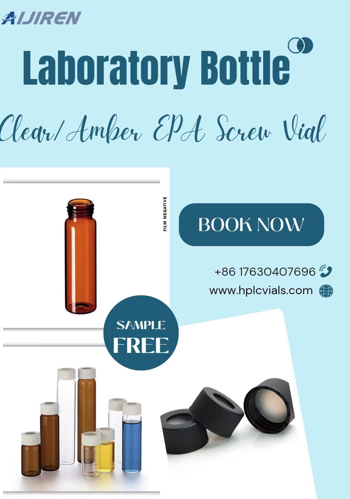 China supplier Clear/Amber EPA Screw Borosilicate Glass Vials for Instrumental Analysis
