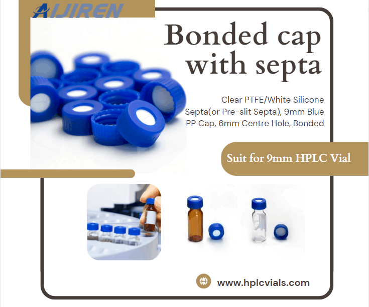 Bonded cap with septa Suit for 9mm HPLC Vial