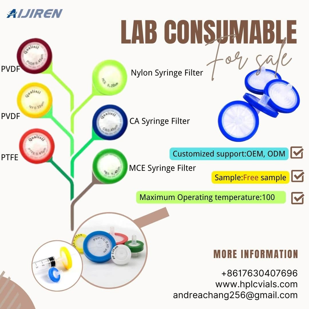 20ml headspace vialHot sale lab consumable 0.22um/ 0.45um 25mm HPLC Syringe Filter with PP Housing+Membrane Filter