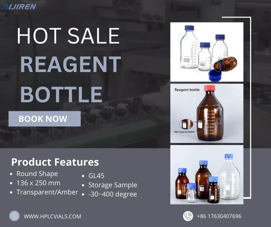 China supplier GL45 Screw  Transparent/Amber 100ml Reagent Bottle