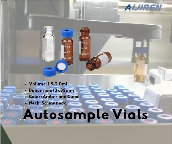 Vial de espacio de cabeza de 20 ml Embalaje del kit de tapa de vial de HPLC con rosca transparente o ámbar de 2 ml 10-425 para análisis de laboratorio