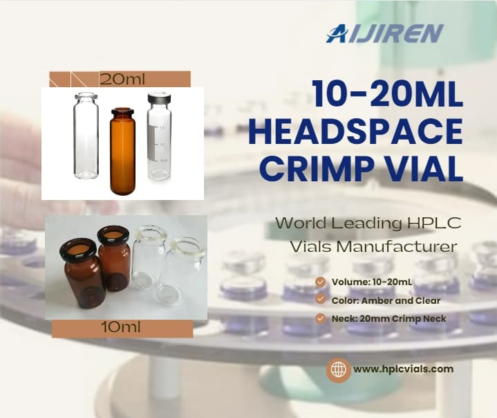 20ml headspace vial10-20ml Crimp Headspace Vial with Aluminum Crimp Cap Seals