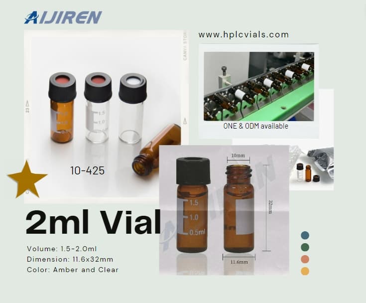 Frasco de headspace de 20ml Frasco de hplc de 5x31mm usa inserção de vidro transparente de 250ul com fundo plano para uso em laboratório