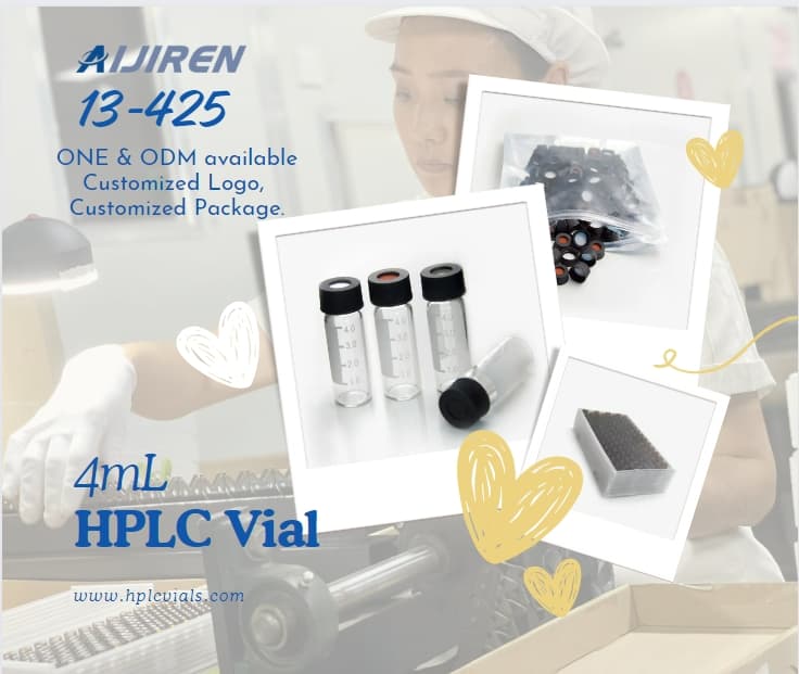 20ml headspace vialLaboratory analytical 2ml 13-425 amber screw thread hplc vial cap kit packing