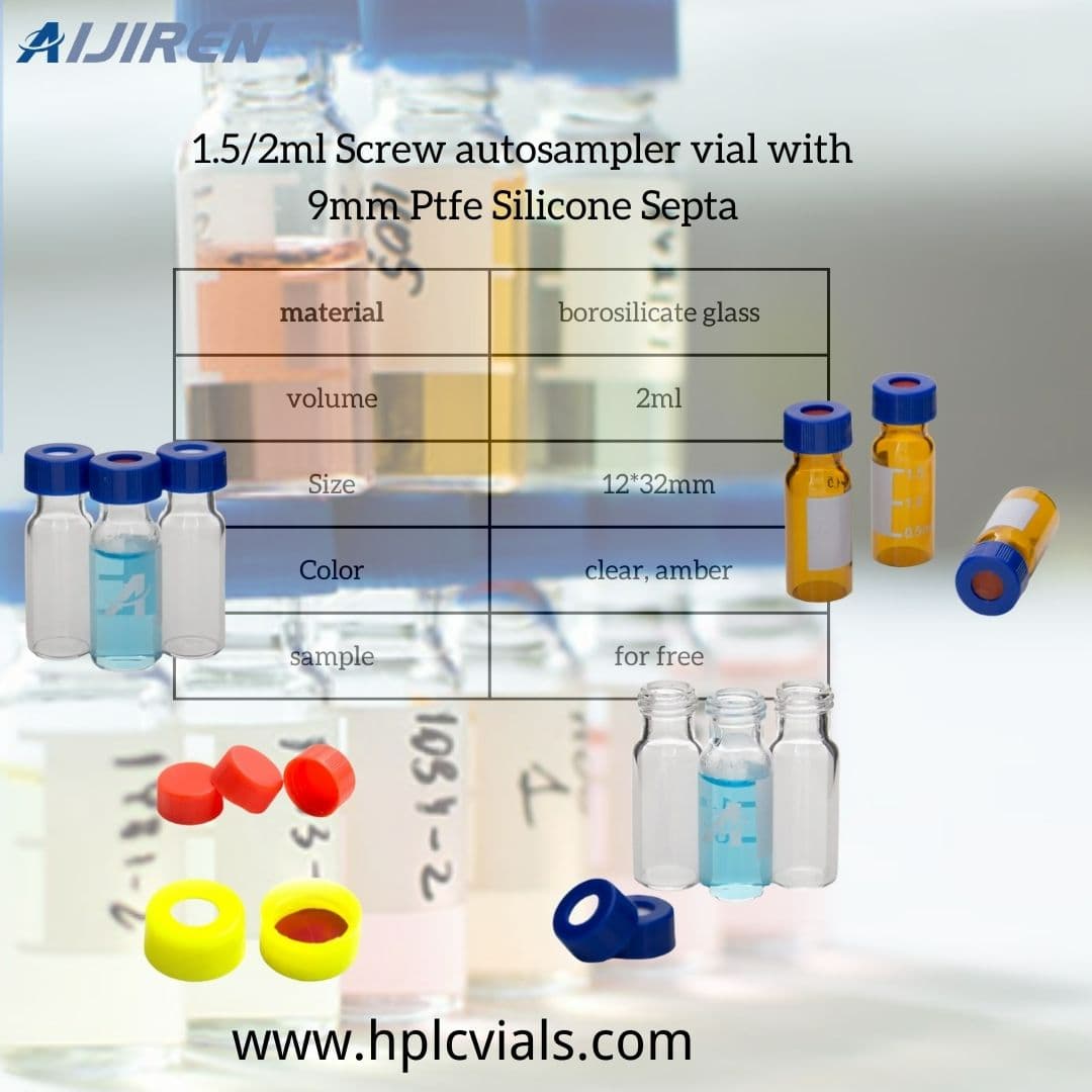 Frasco de headspace de 20mlBest Deals Frasco de amostra de cromatografia de laboratório com tampa de rosca de septo de silicone Ptfe