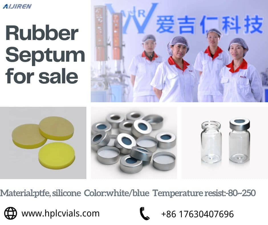 20mm Crimp-top Aluminum Cap,8mm Centre Hole White PTFE/Blue Transparent Siliocone Septa