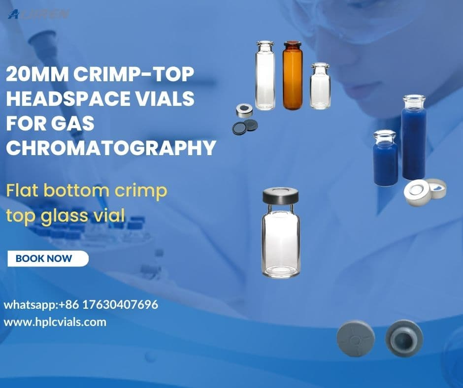 20mm crimp-top headspace clear/amber Borosilicate Glass vials for Gas chromatography