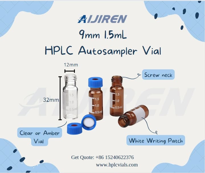 Frasco de headspace de 20 ml Frascos de hplc de 9 mm com microinserção da Aijiren