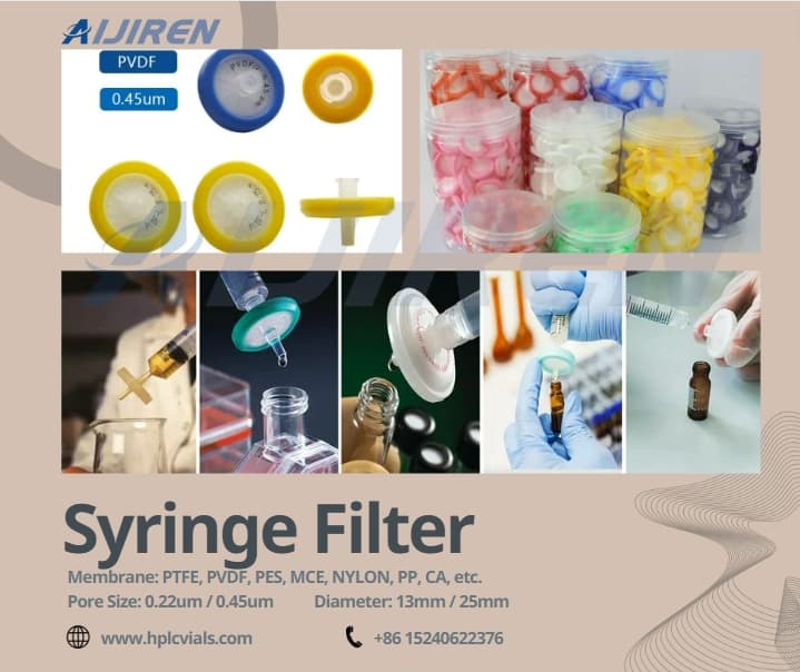 20ml headspace vialMembrane Syringe Filter 0.22 0.45 Micron Sterile MCE PES PTFE PVDF RC CA GF Nylon Syringe Filters