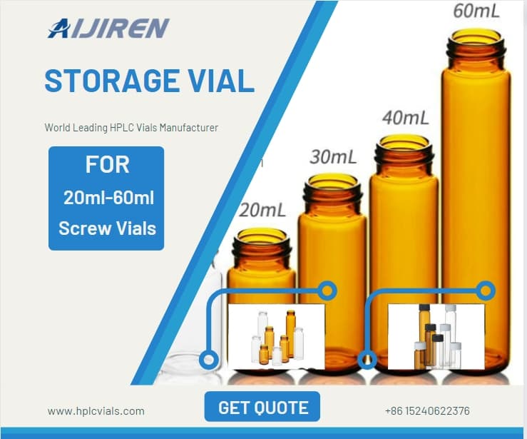 20ml headspace vial20ml/30ml/40ml/60ml storage vial 24-400 Screw Thread sample Vial EPA/VOA/Storage