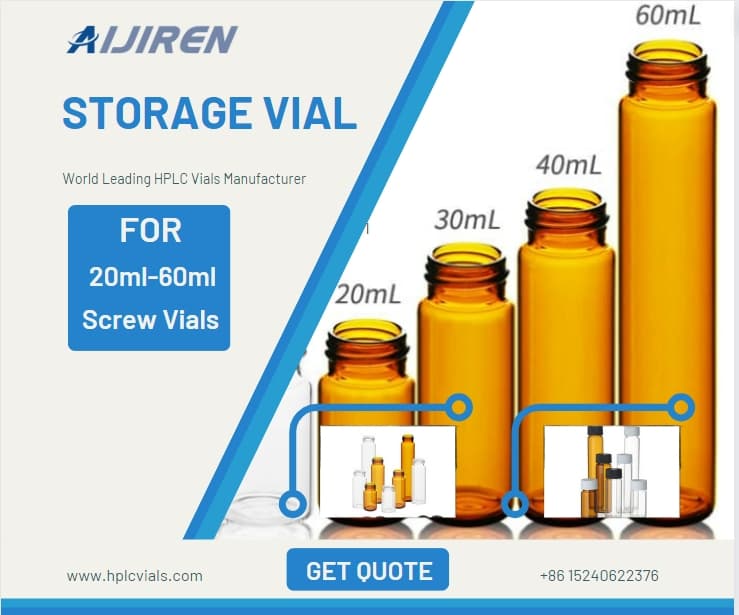 Vial de espacio de cabeza de 20 ml Viales HPLC EPA VOA para fabricante al por mayor