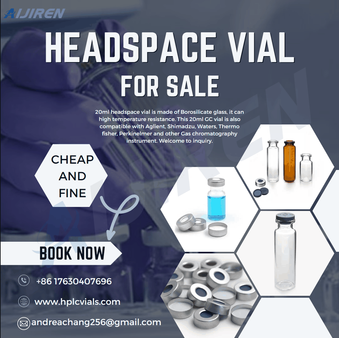 frasco de headspace de 20mlAijiren Glass Headspace Vial para PERKINELMER