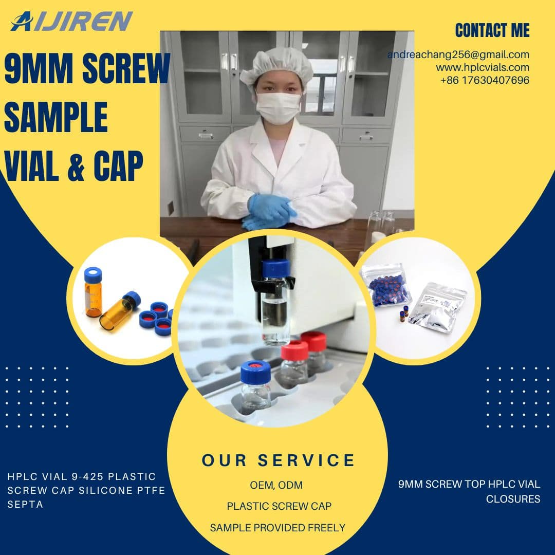 Laboratoriumchromatografie-analyse lege glazen HPLC-flacon met PTFE-siliconen septa