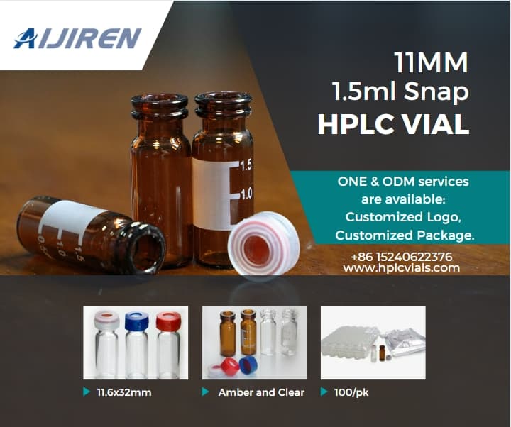 20 ml headspace-flacon 11 mm klikdoppen met septa voor HPLC-flacon